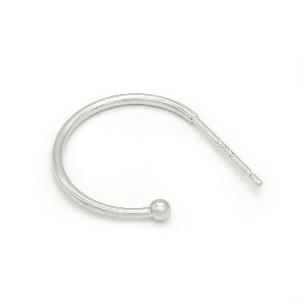 【1個売り】 ピアスパーツ 18金 ホワイトゴールド ハーフフープピアスパーツ 縦14.0mm|手芸用品 金具 飾り パーツ 部品 K18WG k18 18k 貴金属