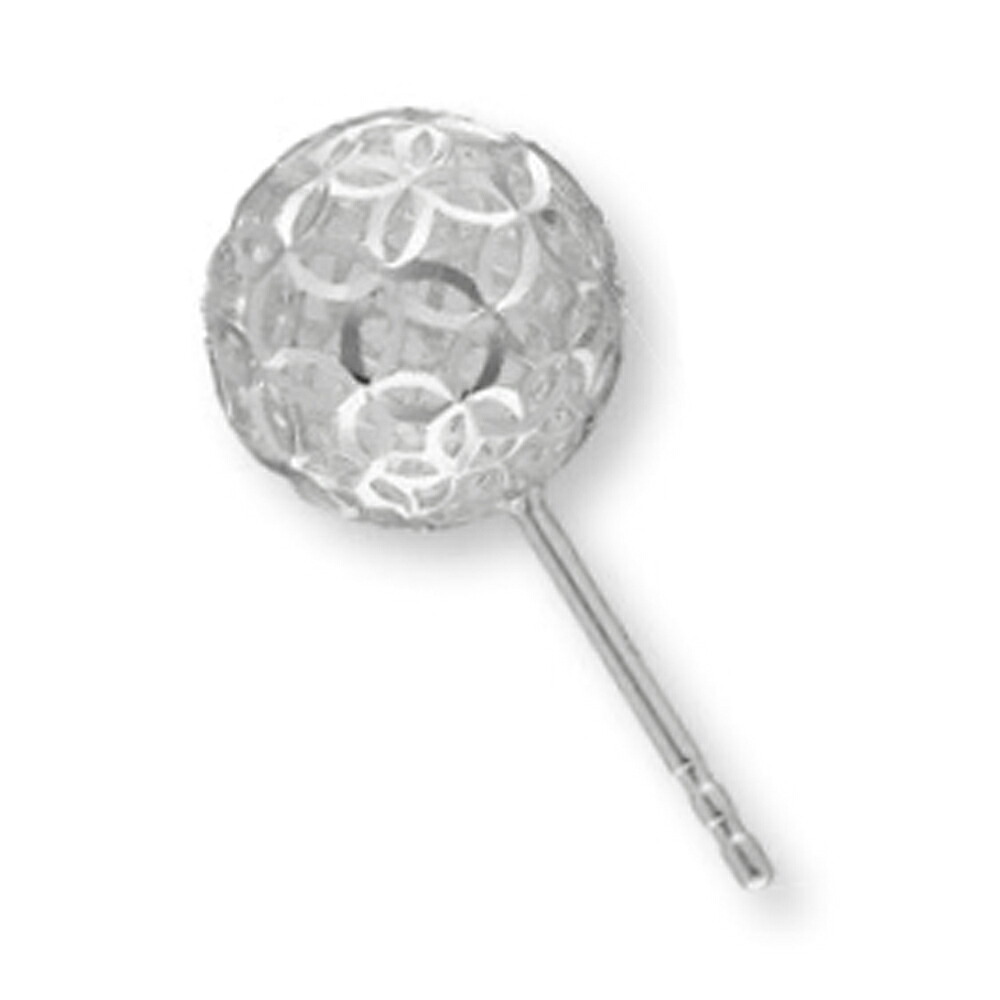 【バラ売り/1個】 ピアス 18金 ホワイトゴールド シャカ玉ボールピアス カット入り透かし飾りボール 直径10.0mm｜K18WG k18 18k 貴金属 ジュエリー レディース メンズ