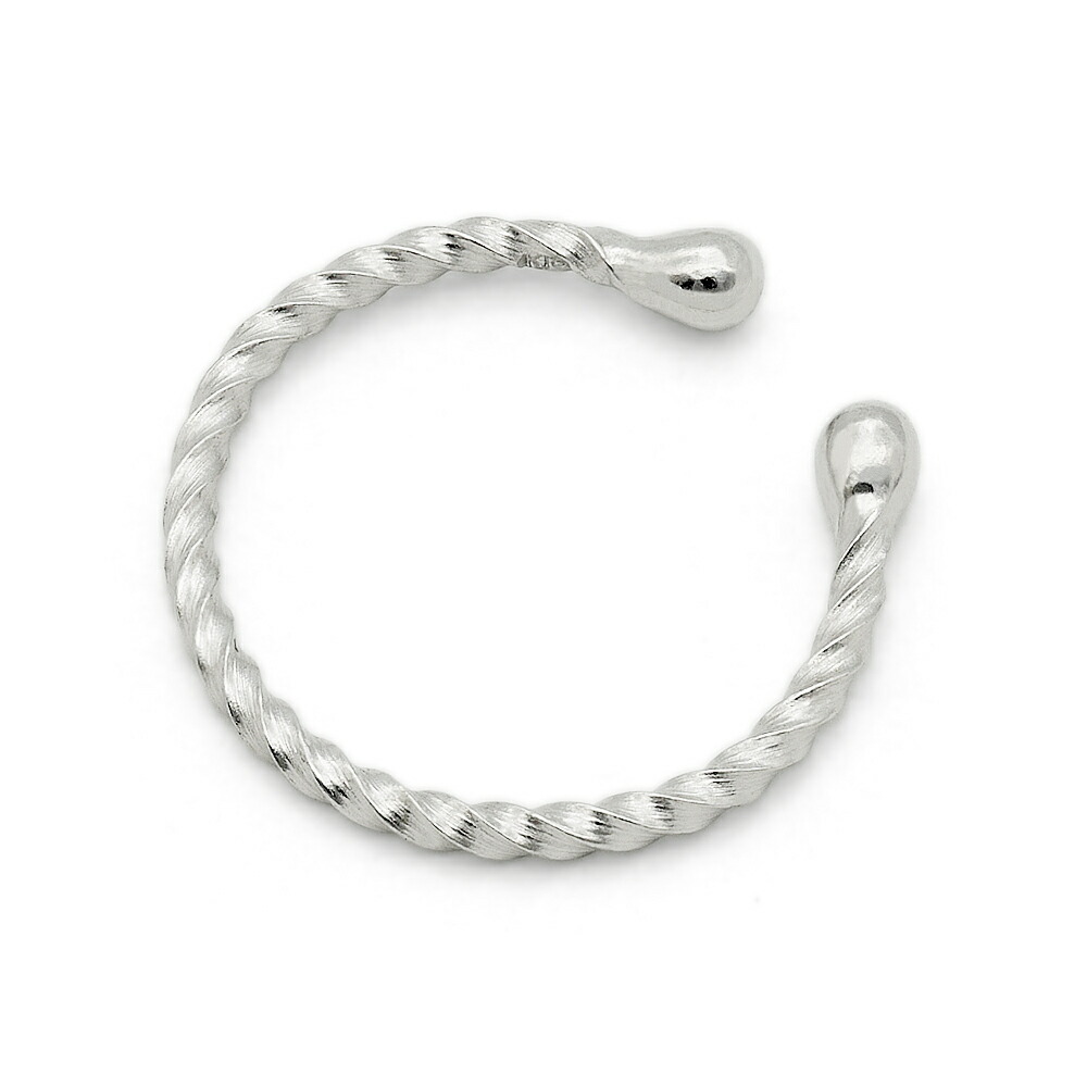 【バラ売り/1個】 イヤーカフス 18金 ホワイトゴールド 角線ひねりイヤーカフ 幅0.9mm 直径12.0mm｜ノンホール 耳 K18WG k18 18k 貴金属 ジュエリー レディース メンズ｜ジュエリー＆ネックレス RUBBY