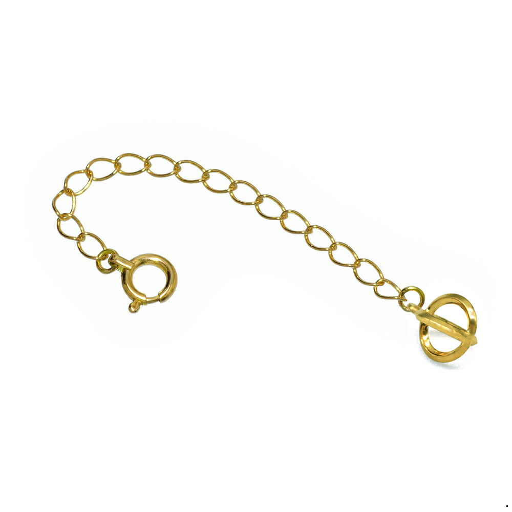 ネックレス用の延長アジャスター 18金 イエローゴールド 荒喜平（カゴ型） 幅2.1mm 長さ5cm/7cm/10cm｜鎖 K18YG k18 18k 貴金属 ジュエリー レディース メンズ