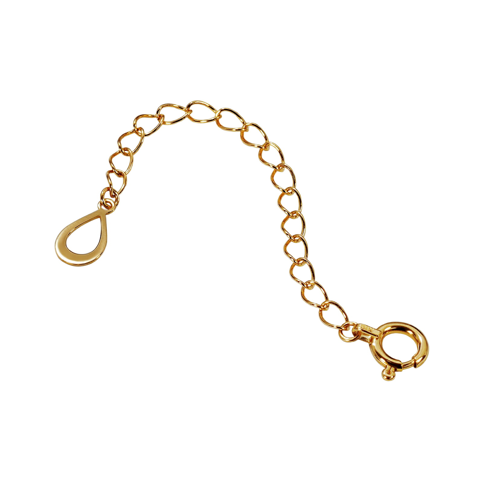 ネックレス用の延長アジャスター 18金 イエローゴールド 荒喜平（ドロップ/中抜き） 幅2.1mm 長さ5cm/7cm/10cm｜鎖 K18YG k18 18k 貴金属 ジュエリー レディース メンズ 13,866円