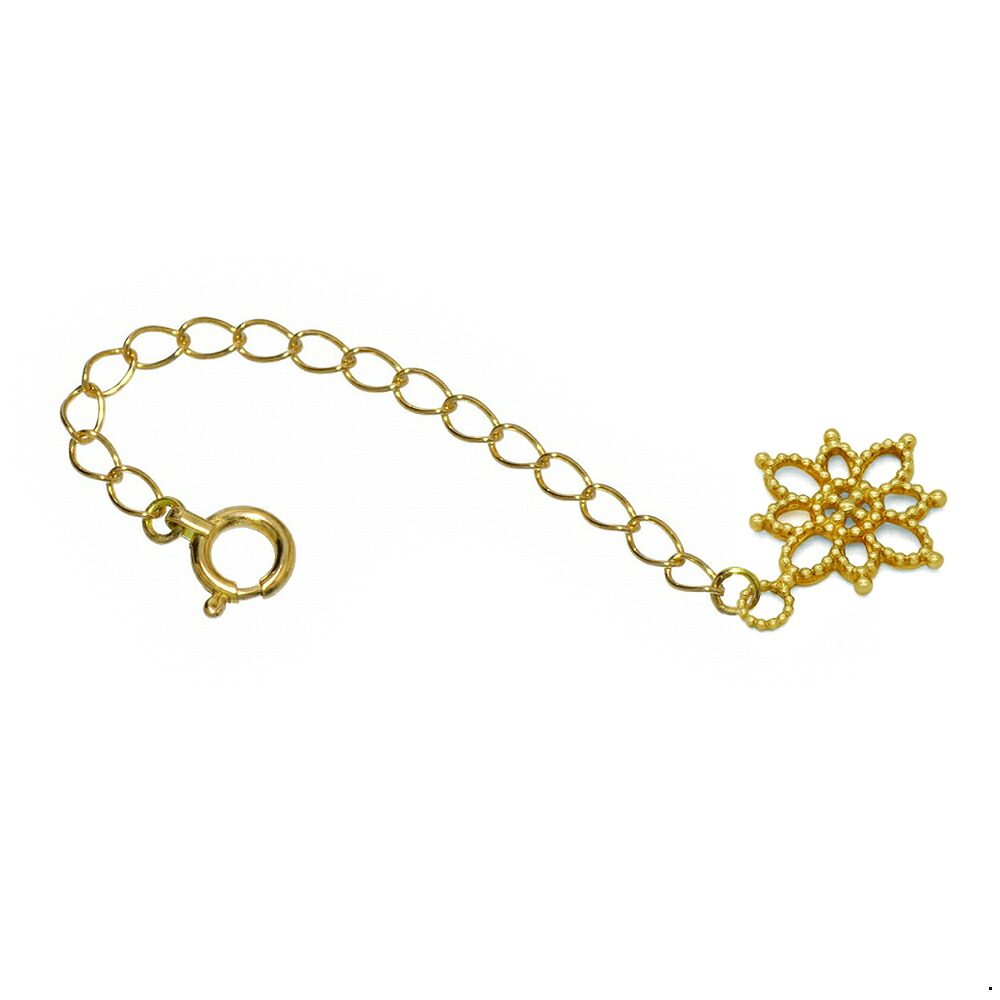 ネックレス用の延長アジャスター 18金 イエローゴールド 荒喜平（結晶型/透かし） 幅2.1mm 長さ5cm/7cm/10cm｜鎖 K18YG k18 18k 貴金属 ジュエリー レディース メンズ