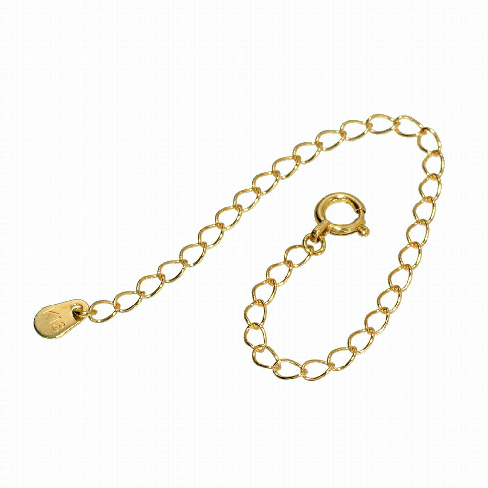 ネックレス用の延長アジャスター 18金 イエローゴールド 荒喜平（ドロップ） 幅2.1mm 長さ10cm｜鎖 K18YG k18 18k 貴金属 ジュエリー レディース メンズ