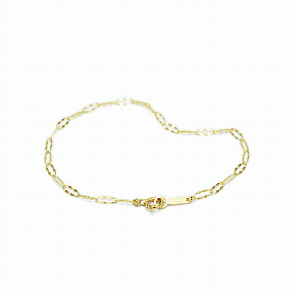 ペタル ブレスレット 18金 イエロー ゴールド K18 地金 18K チェーン k18 ブレスレット 18金 イエローゴールド レディース 輪デザイン