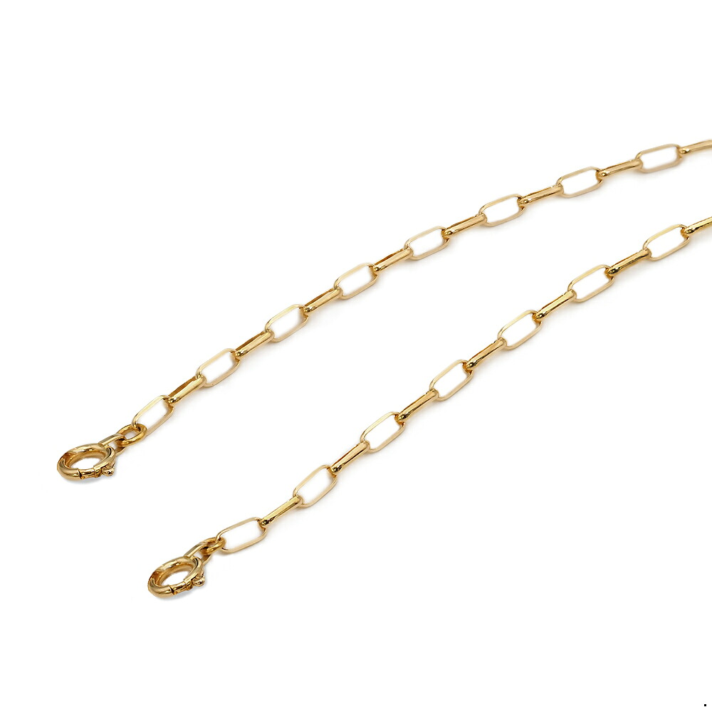 マスクチェーン 18金 イエローゴールド サイドカットロングロールチェーン 幅2.1mm 長さ70cm｜鎖 K18YG k18 18k 貴金属 ジュエリー レディース メンズ
