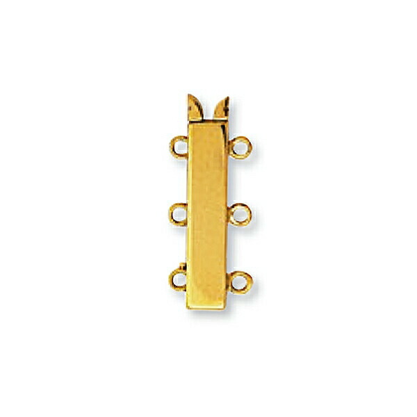 【1個売り】 留め具 18金 イエローゴールド 差し込み式クラスプ 3連用 縦21.0mm 横8.0mm｜手芸用品 金具 飾り パーツ 部品 K18YG k18 18k 貴金属