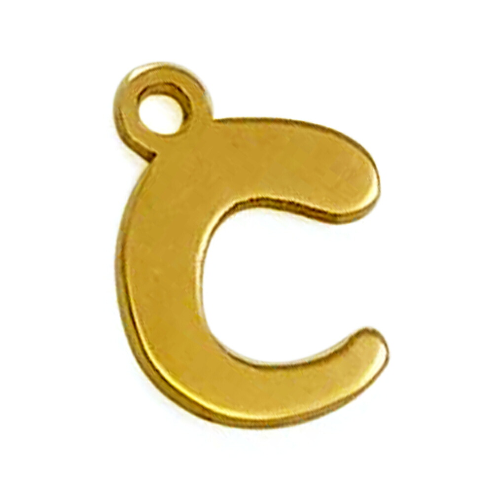 【1個売り】 惹き付ける一部分 18金 黄色ゴールド C かしら文字惹き付ける 墨付き風書体 縦4.0粍 横5.0粍 文字 文字記号｜手芸装置 金具 飾りつけ 一部分 部分品 K18YG k18 18k 貴金属