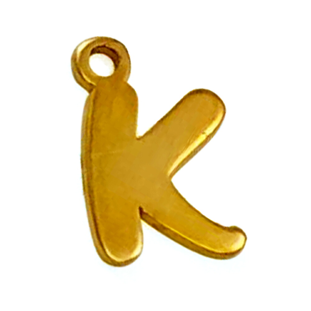 【1個売り】 惹き付ける一部分 18金 黄色ゴールド K かしら文字惹き付ける 墨付き風書体 縦5.0粍 横4.0粍 文字 文字記号｜手芸装置 金具 飾りつけ 一部分 部分品 K18YG k18 18k 貴金属
