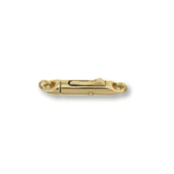 【1個売り】 留め具 18金 イエローゴールド ワンタッチ式筒型クラスプ 丸カン付き 縦15.0mm 横3.0mm｜手芸用品 金具 飾り パーツ 部品 K18YG k18 18k 貴金属