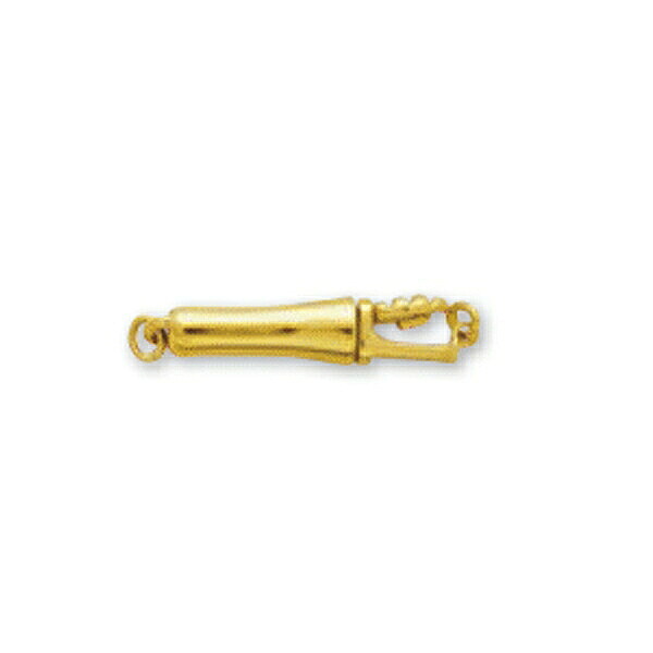 【1個売り】 留め具 18金 イエローゴールド 差し込み式筒型クラスプ 縦18.5mm 横4.2mm ベンリー|手芸用品 金具 飾り パーツ 部品 K18YG k18 18k 貴金属|ジュエリー&ネックレス RUBBY