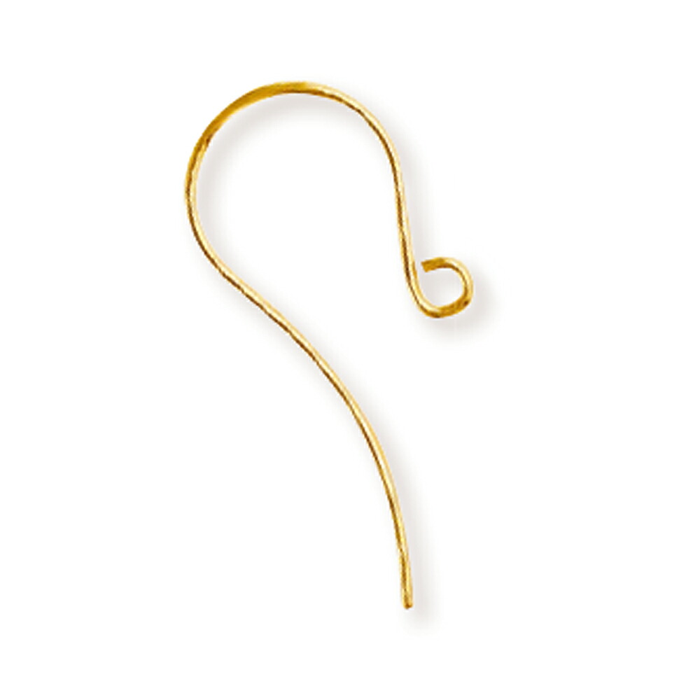 【1個売り】 ピアスパーツ 18金 イエローゴールド フックピアスパーツ 線径0.60mm 縦22.0mm｜手芸用品 金具 飾り パーツ 部品 K18YG k18 18k 貴金属