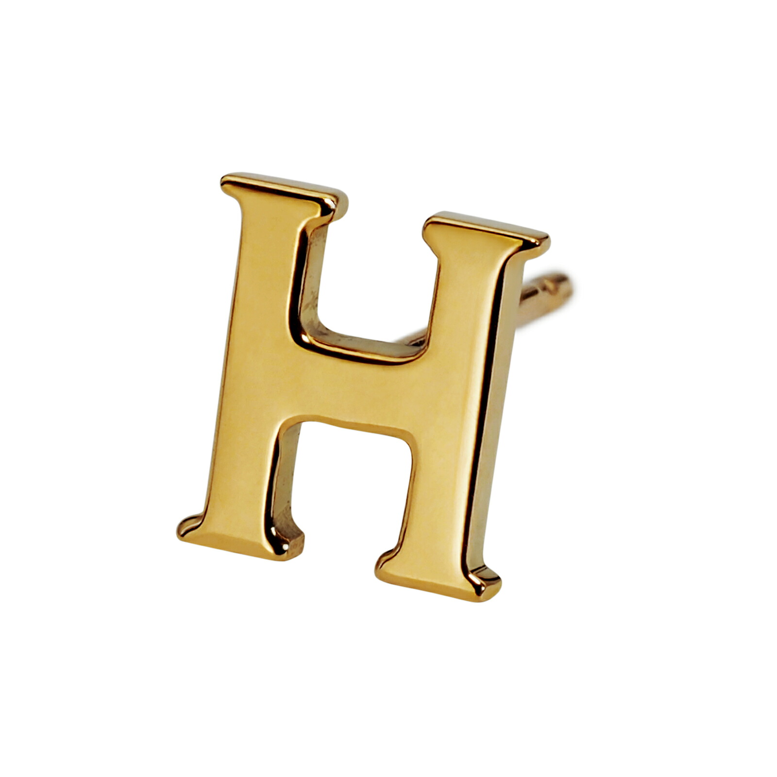 【バラ売り/1個】 ピアス 18金 イエローゴールド H イニシャルのピアス アルファベット 文字｜K18YG k18 18k 貴金属 ジュエリー レディース メンズ