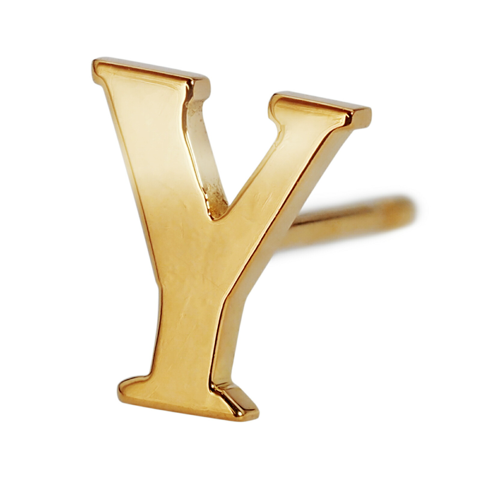 【バラ売り/1個】 ピアス 18金 イエローゴールド Y イニシャルのピアス アルファベット 文字｜K18YG k18 18k 貴金属 ジュエリー レディース メンズ