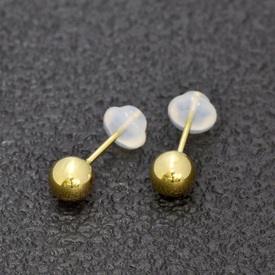 楽天市場】ボールピアス 4mm K18イエローゴールド 地金 18金 丸