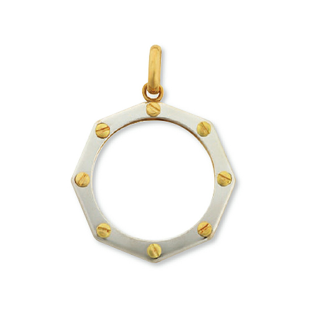 【1個売り】 コイン空枠パーツ 18金 ゴールド PT900 プラチナ コンビ メイプルリーフ金貨1オンス専用 ペンダントトップ枠 ビス止め式  フレームパーツ｜手芸用品 金具 飾り パーツ 部品 K18YG k18 18k 900pt 貴金属 | ジュエリー＆ネックレス RUBBY