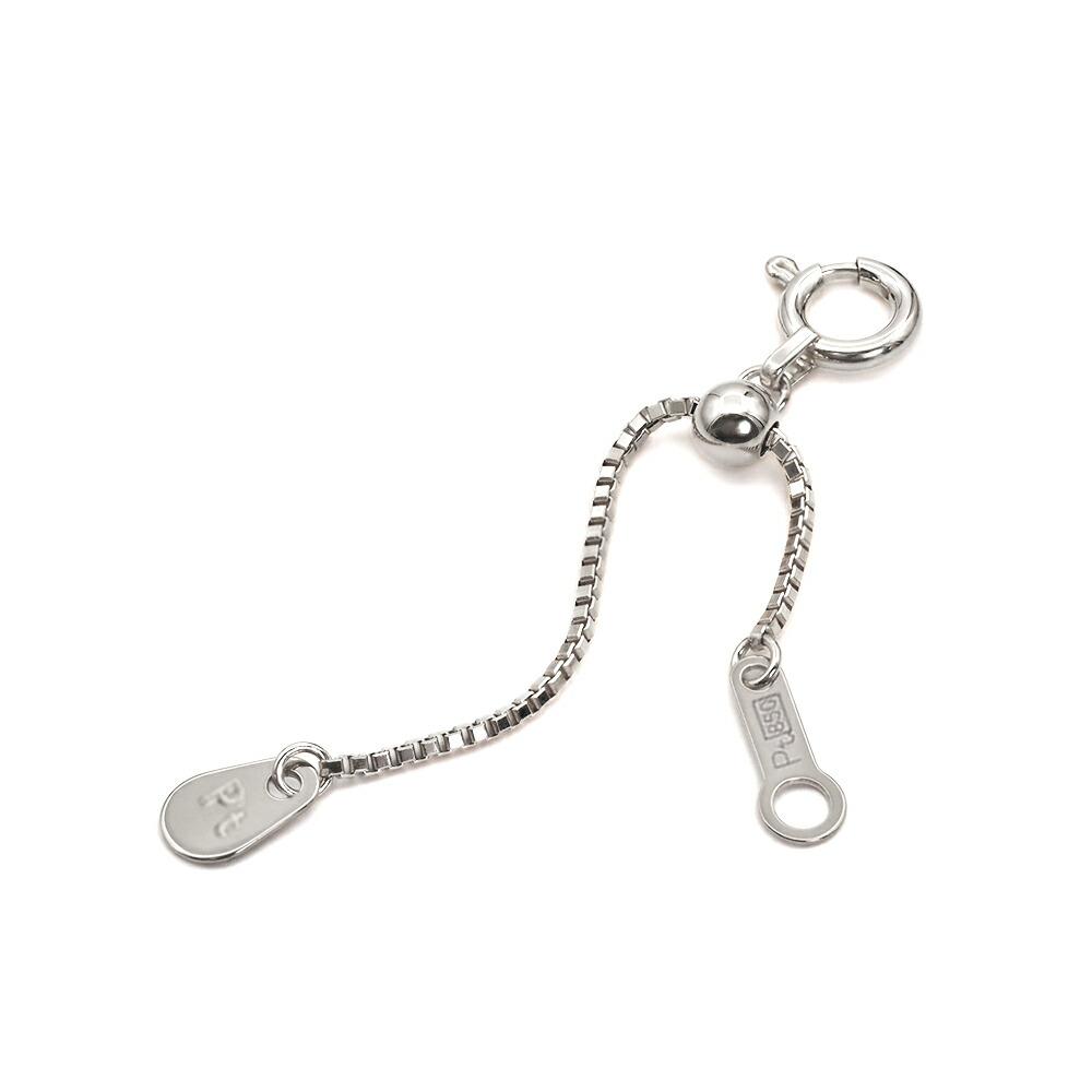 ネックレス用の延長アジャスター PT850 プラチナ スライド式（ドロップ） 幅0.8mm 長さ5cm｜鎖 850pt 貴金属 ジュエリー レディース メンズ｜ジュエリー＆ネックレス RUBBY