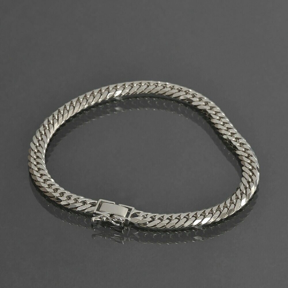 ブレスレット チェーン PT850 プラチナ 6面カットダブル喜平チェーン 幅5.3mm 長さ18cm｜ブレスレットチェーン チェーンブレスレット 鎖 850pt 貴金属 ジュエリー メンズ｜ジュエリー＆ネックレス RUBBY