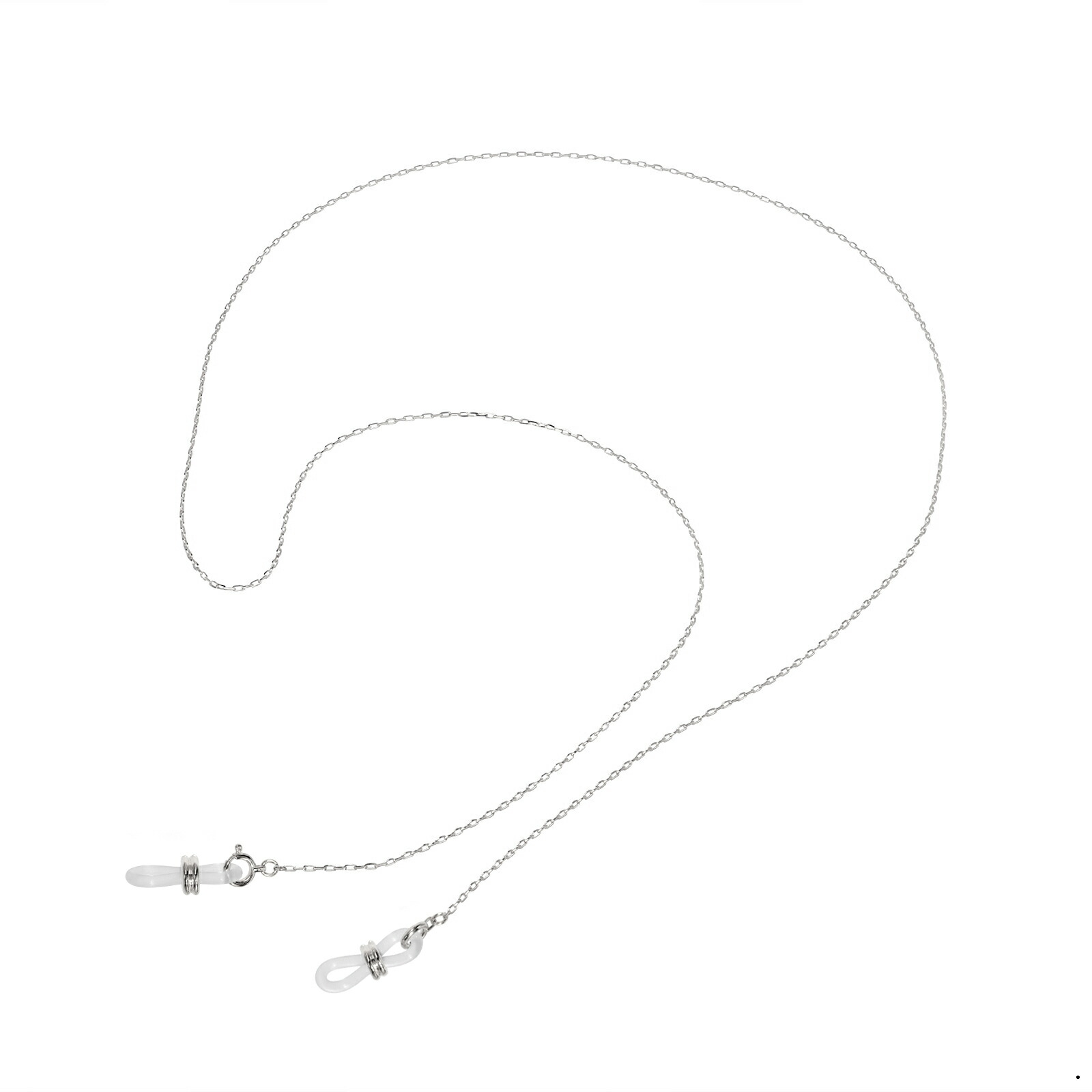 メガネチェーン PT850 プラチナ グリームカット入り4面カットロング小豆チェーン（Wドーナツ型） 幅1.0mm 長さ70cm 眼鏡チェーン｜鎖 850pt 貴金属 ジュエリー レディース メンズ
