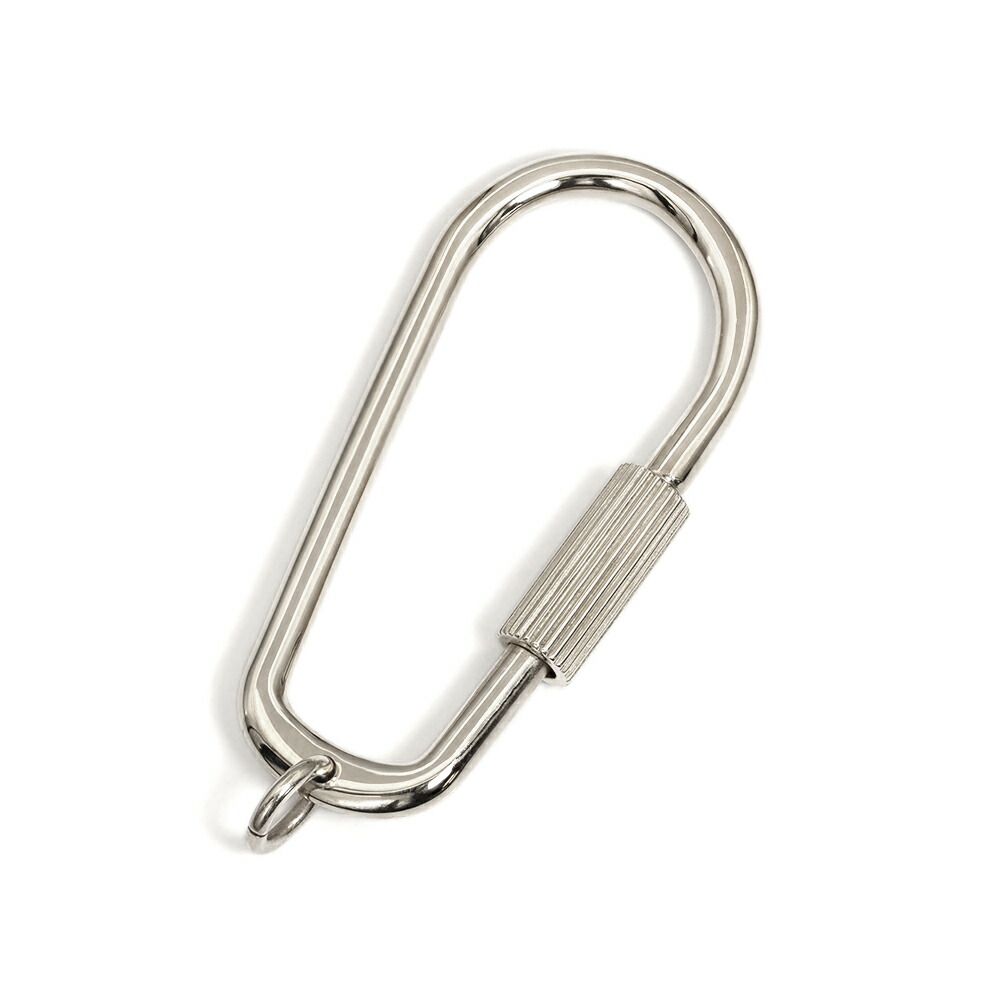 【1個売り】 お仕舞い具 PT900 プラチナ 螺子釘式キーホルダー部分品 縦37.0粍 横17.0粍 カラビナ｜手芸装置 金具 飾りつけ 部分品 部分品 900pt 貴金属