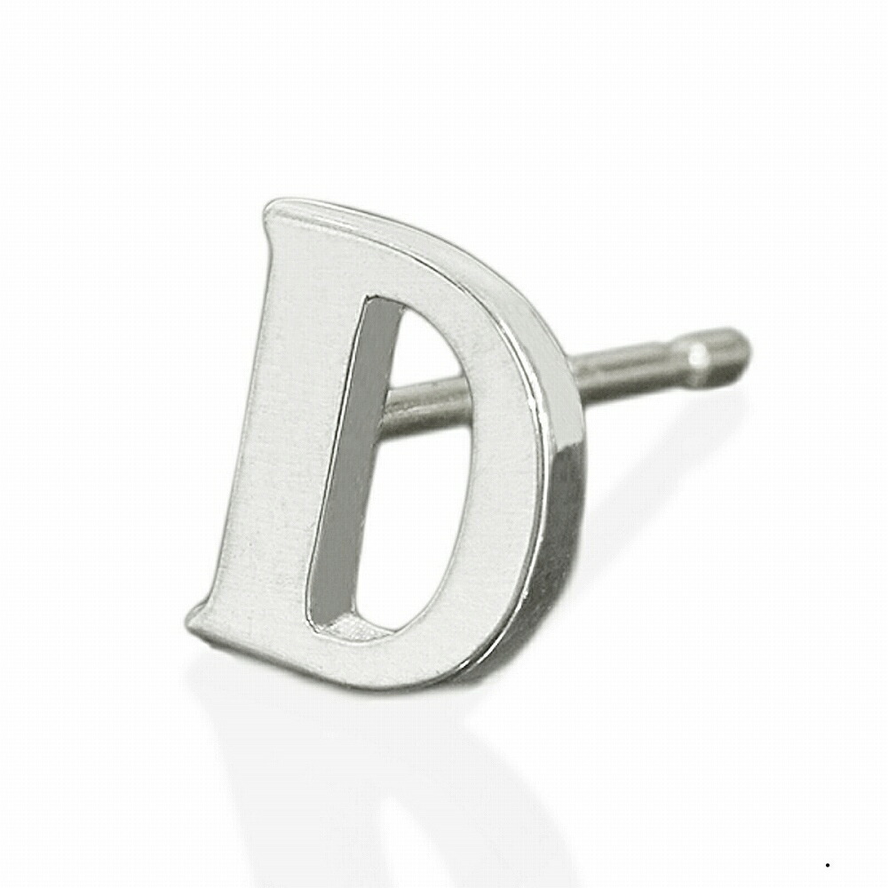 【バラ売り/1個】 ピアス PT900 プラチナ D イニシャルのピアス アルファベット 文字｜900pt 貴金属 ジュエリー レディース メンズ 7,546円