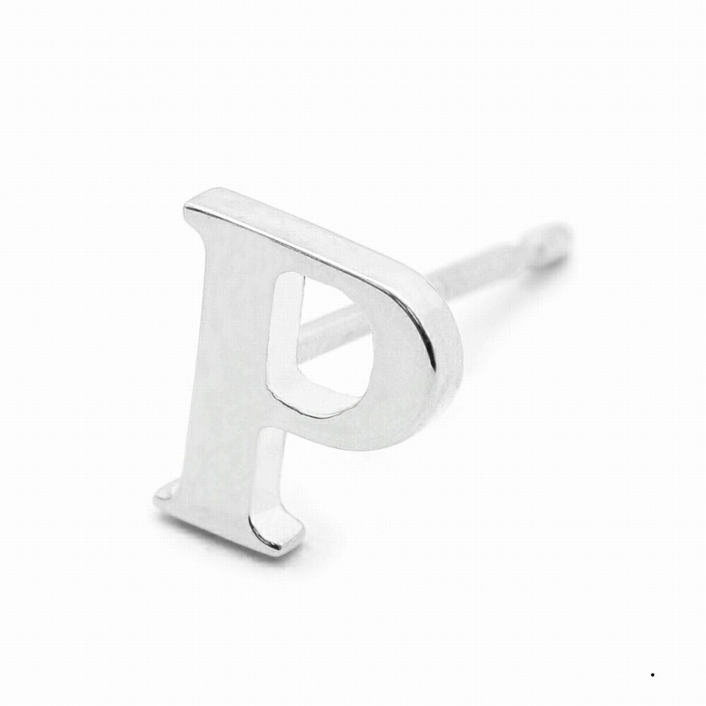 【バラ売り/1個】 ピアス PT900 プラチナ P イニシャルのピアス アルファベット 文字｜900pt 貴金属 ジュエリー レディース メンズ 8,193円