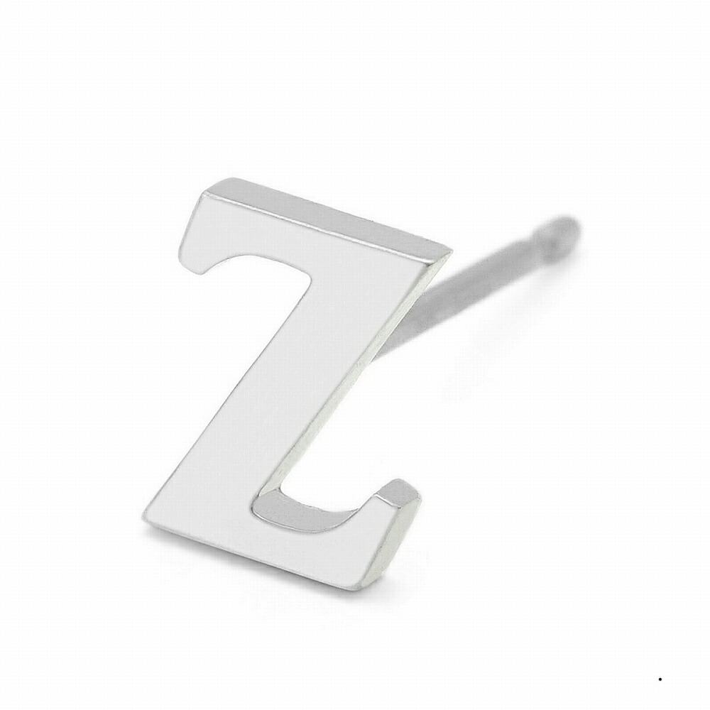 【バラ売り/1個】 ピアス PT900 プラチナ Z イニシャルのピアス アルファベット 文字|900pt 貴金属 ジュエリー レディース メンズ