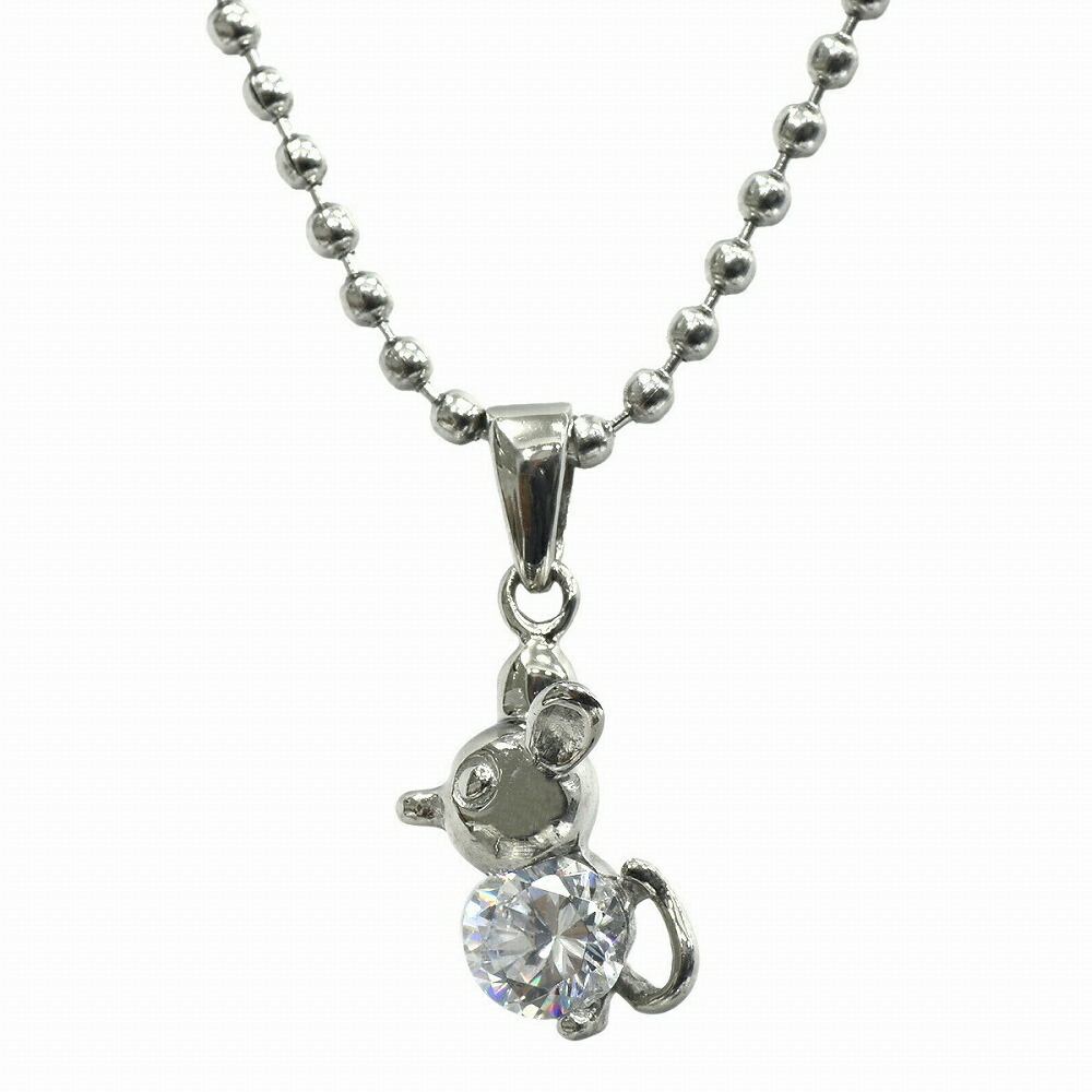 かわいいマウスペンダントネックレス 925スターリングシルバー キュービックジルコニア クリスタル 動物 調節可能なチョーカーネックレス レディース ティー ティファニー TIFFANY\u0026CO 36340207 ティファニーTスマイル ペンダント