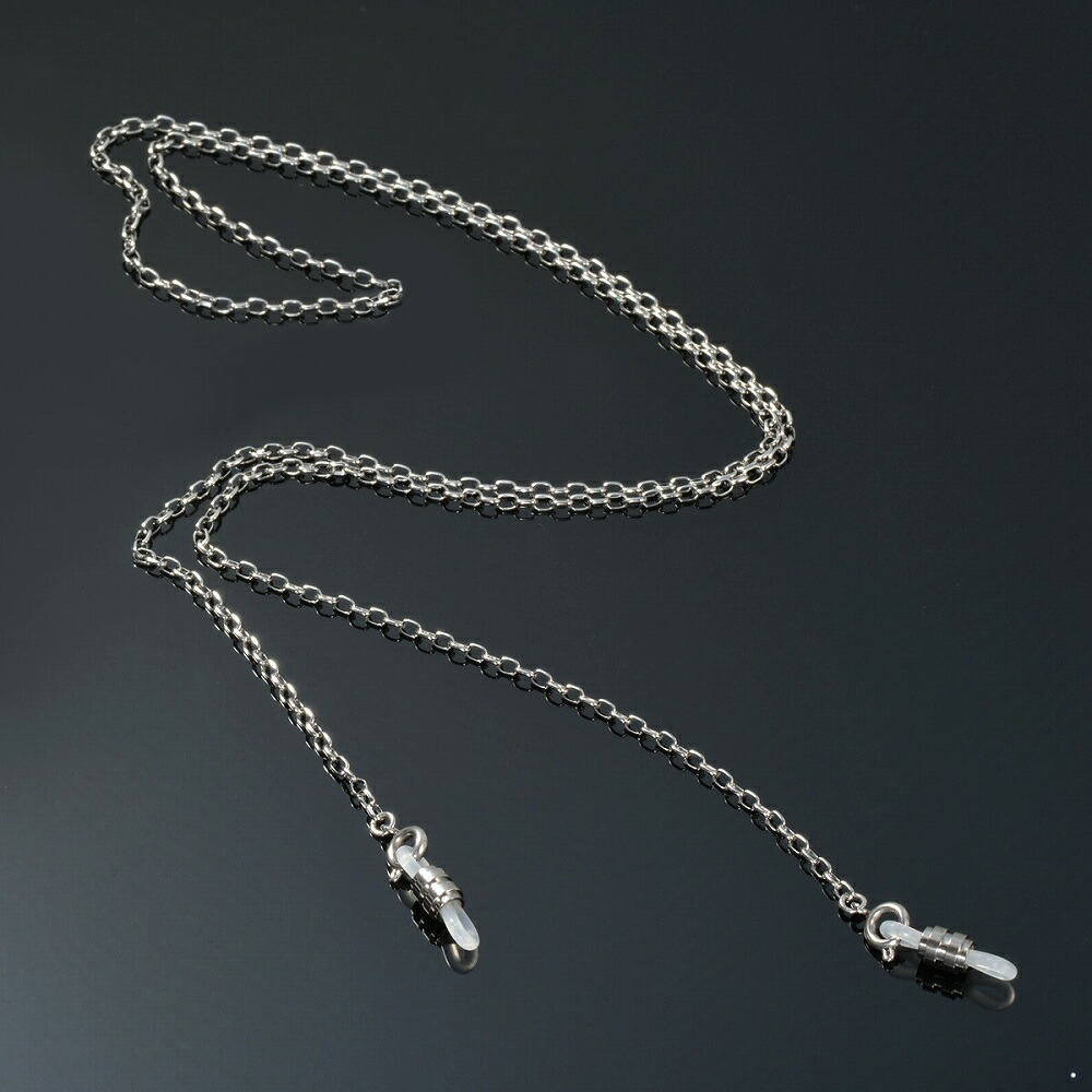 メガネチェーン 純チタン ロングロールチェーン 土管型 幅2.2mm 長さ70cm 眼鏡チェーン｜鎖 チタン アクセサリー レディース メンズ