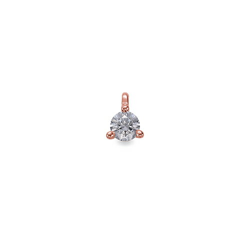 ペンダントトップ 18金 ピンクゴールド 天然石 一粒ペンダント 主石の直径約5.2mm 二段腰 三本爪留め ペンダントヘッドのみ｜K18PG k18 18k 貴金属 ジュエリー レディース メンズ