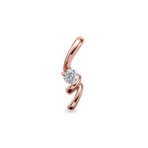 ペンダントトップ 18金 ピンクゴールド 天然石 スパイラルラインの一粒ペンダント 主石の直径約3.8mm ペンダントヘッドのみ｜K18PG k18 18k 貴金属 ジュエリー レディース メンズ