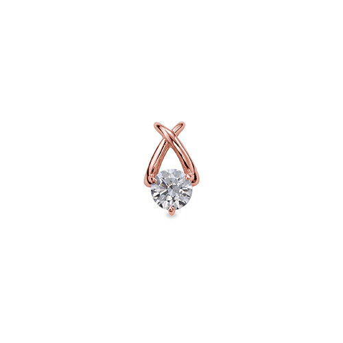 ペンダントトップ 18金 ピンクゴールド 天然石 クロスラインの一粒ペンダント 主石の直径約5.2mm 三本爪留め ペンダントヘッドのみ｜K18PG k18 18k 貴金属 ジュエリー レディース メンズ 43,434円