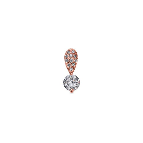ペンダントトップ 18金 ピンクゴールド 天然石 パヴェバチカンの一粒ペンダント 主石の直径約5.2mm 二本爪留め ペンダントヘッドのみ｜K18PG k18 18k 貴金属 ジュエリー レディース メンズ