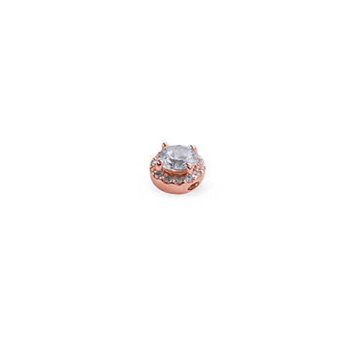 ペンダントトップ 18金 ピンクゴールド 天然石 取り巻きスルーペンダント 主石の直径約4.4mm 四本爪留め ペンダントヘッドのみ｜K18PG k18 18k 貴金属 ジュエリー レディース メンズ