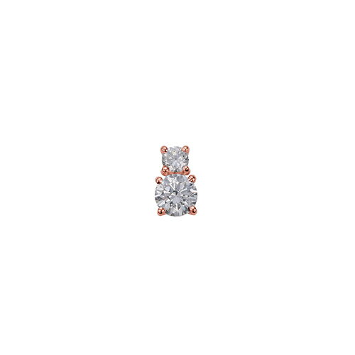 ペンダントトップ 18金 ピンクゴールド 天然石 二粒ペンダント 主石の直径約4.4mm 四本爪留め ペンダントヘッドのみ｜K18PG k18 18k 貴金属 ジュエリー レディース メンズ 81,041円