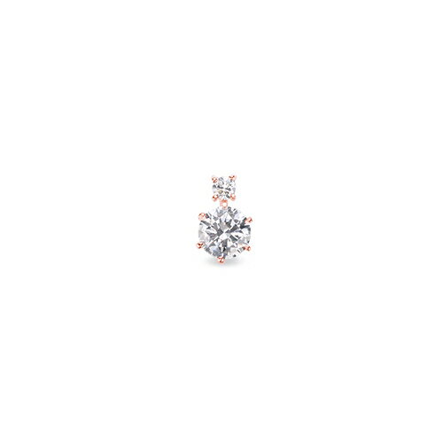 ペンダントトップ 18金 ピンクゴールド 天然石 二粒ペンダント 主石の直径約5.2mm 六本爪留め ペンダントヘッドのみ｜K18PG k18 18k 貴金属 ジュエリー レディース メンズ