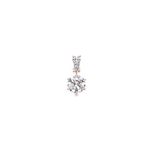 ペンダントトップ 18金 ピンクゴールド 天然石 メレ付きバチカンの一粒ペンダント 主石の直径約5.2mm 六本爪留め ペンダントヘッドのみ｜K18PG k18 18k 貴金属 ジュエリー レディース メンズ