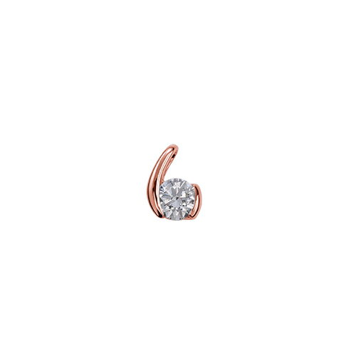 ペンダントトップ 18金 ピンクゴールド 天然石 ウェーブモチーフの一粒ペンダント 主石の直径約5.2mm レール留め ペンダントヘッドのみ｜K18PG k18 18k 貴金属 ジュエリー レディース メンズ