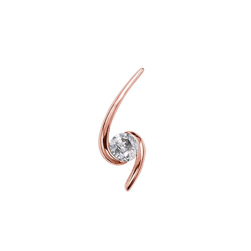 ペンダントトップ 18金 ピンクゴールド 天然石 スパイラルモチーフの一粒ペンダント 主石の直径約5.2mm レール留め ペンダントヘッドのみ｜K18PG k18 18k 貴金属 ジュエリー レディース メンズ