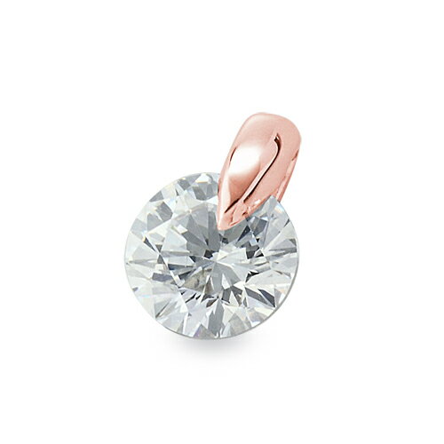 ペンダントトップ 18金 ピンクゴールド ダイヤモンド 一粒ペンダント 主石の直径約3.0mm 一点留め ペンダントヘッドのみ｜K18PG k18 18k 貴金属 ジュエリー レディース メンズ
