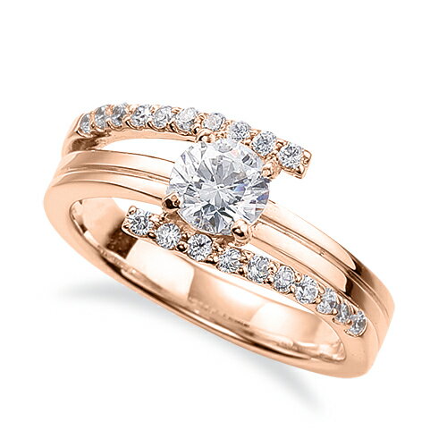 人気ブランドの新作 メレがラインになったサイドストーンリング 天然石 ピンクゴールド 18金 指輪 主石の直径約5 2mm メンズ レディース ジュエリー 貴金属 18k 四本爪留め K18pg 割り腕 Y0k18pg03b Www Optika Italy Com