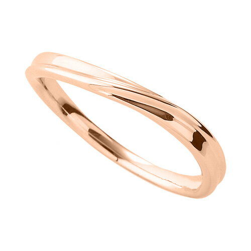 通販でクリスマス 指輪 18金 ピンクゴールド シンプルモダンなウェーブリング 幅2 5mm K18pg 18k 貴金属 ジュエリー レディース メンズ 母の日 プレゼント ギフト 無料ラッピング ランキング Silk Water Ge