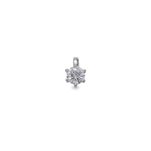 ペンダントトップ 18金 ホワイトゴールド 天然石 一粒ペンダント 主石の直径約4.4mm 二段腰 六本爪留め ペンダントヘッドのみ｜K18WG k18 18k 貴金属 ジュエリー レディース メンズ
