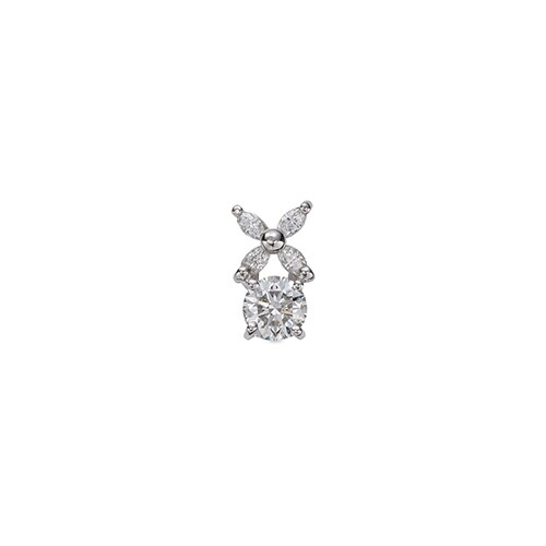 ペンダントトップ 18金 ホワイトゴールド 天然石 マーキスメレの花モチーフが付いた一粒ペンダント 主石の直径約4.4mm 四本爪留め ペンダントヘッドのみ｜K18WG k18 18k 貴金属 ジュエリー レディース メンズ
