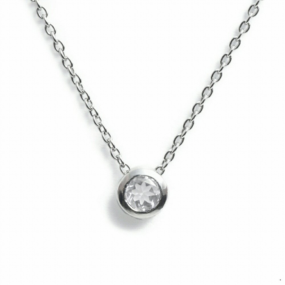 ペンダントトップ 18金 ホワイトゴールド 天然石 一粒スルーペンダント 主石の直径約3.0mm 伏せ込み ペンダントヘッドのみ｜K18WG k18 18k 貴金属 ジュエリー レディース メンズ｜ジュエリー＆ネックレス RUBBY
