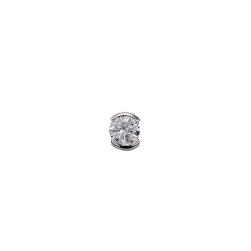 ペンダントトップ 18金 ホワイトゴールド 天然石 一粒スルーペンダント 主石の直径約3.8mm レール留め ペンダントヘッドのみ｜K18WG k18 18k 貴金属 ジュエリー レディース メンズ｜ジュエリー＆ネックレス RUBBY