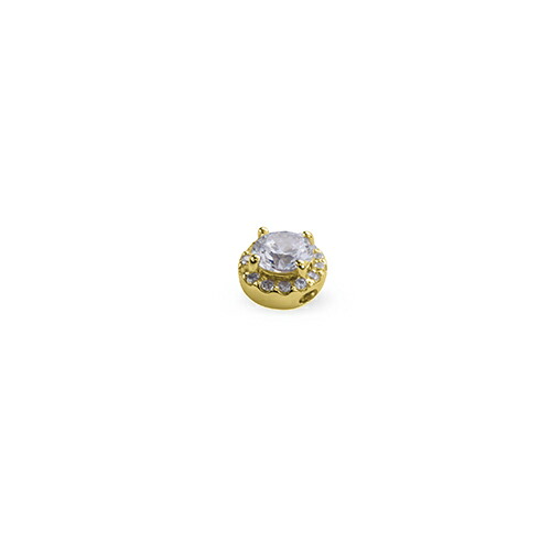 ペンダントトップ 18金 イエローゴールド 天然石 取り巻きスルーペンダント 主石の直径約4.4mm 四本爪留め ペンダントヘッドのみ｜K18YG k18 18k 貴金属 ジュエリー レディース メンズ