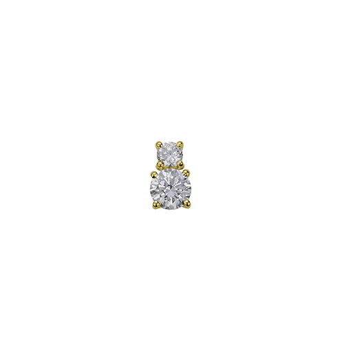 ペンダントトップ 18金 イエローゴールド 天然石 二粒ペンダント 主石の直径約4.4mm 四本爪留め ペンダントヘッドのみ｜K18YG k18 18k 貴金属 ジュエリー レディース メンズ