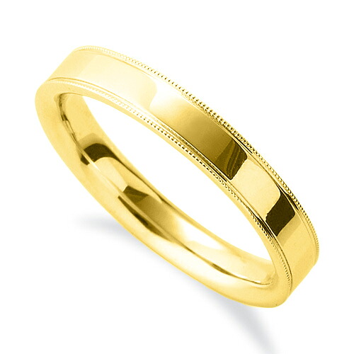 指輪 18金 イエローゴールド シンプルで上品なミル打ちリング 幅3.5mm｜K18YG k18 18k 貴金属 ジュエリー レディース メンズ