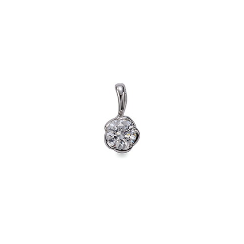 ペンダントトップ PT900 プラチナ 天然石 花モチーフの一粒ペンダント 主石の直径約4.4mm ペンダントヘッドのみ｜900pt 貴金属 ジュエリー レディース メンズ
