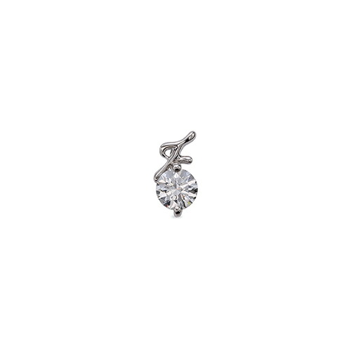 ペンダントトップ PT900 プラチナ 天然石 F イニシャルモチーフの一粒ペンダント 主石の直径約4.4mm ペンダントヘッドのみ｜900pt 貴金属 ジュエリー レディース メンズ